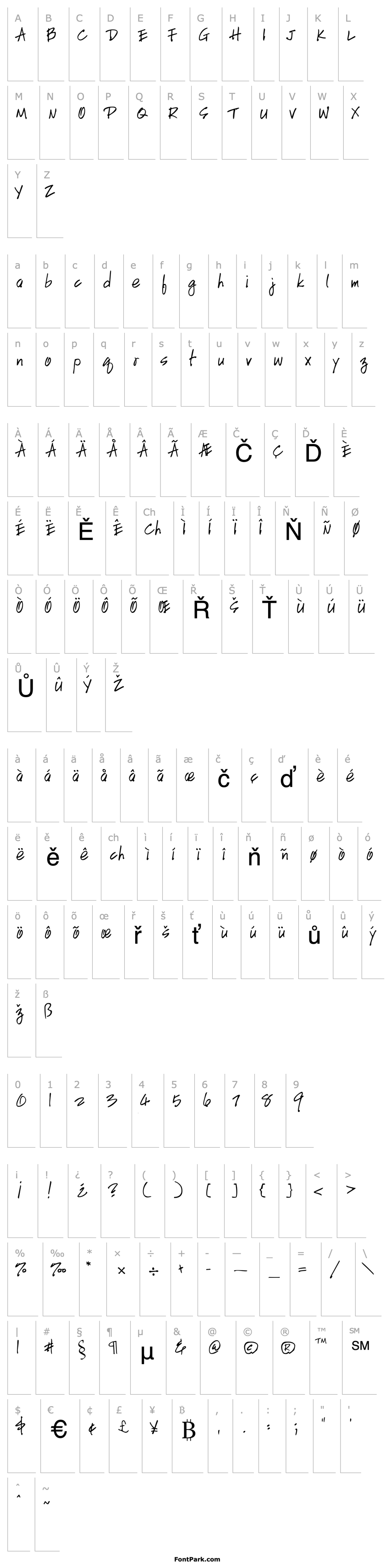 Overview HandScriptUpright Regular