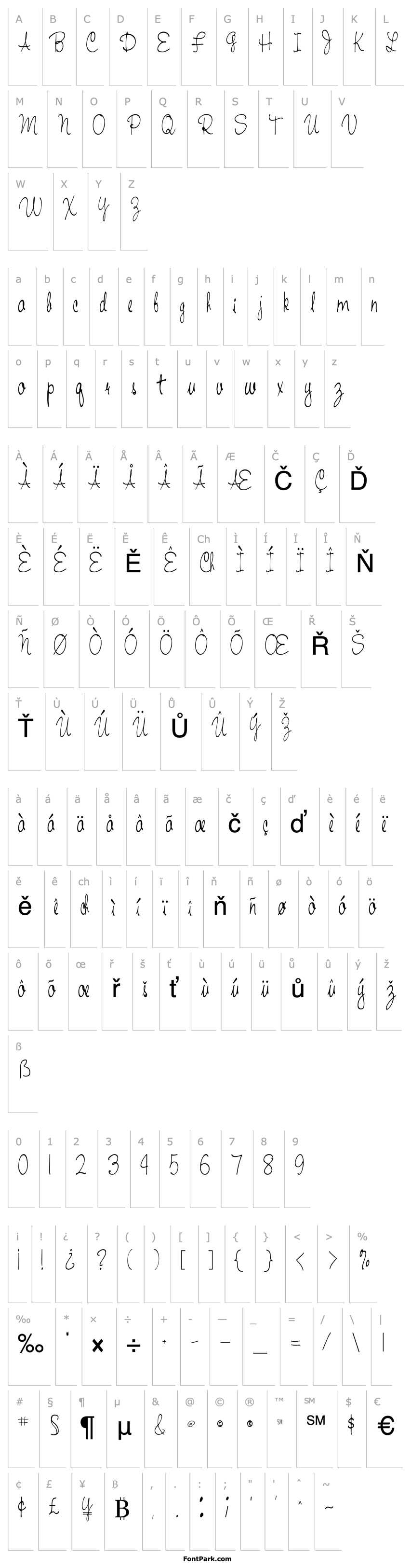 Overview HandWriting53 Regular ttcon