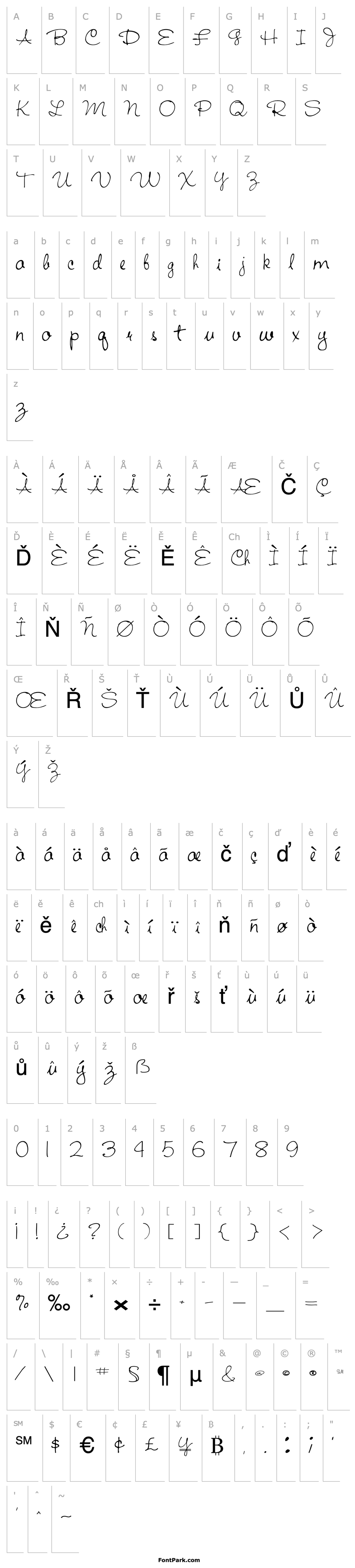 Overview HandWriting53 Regular ttext