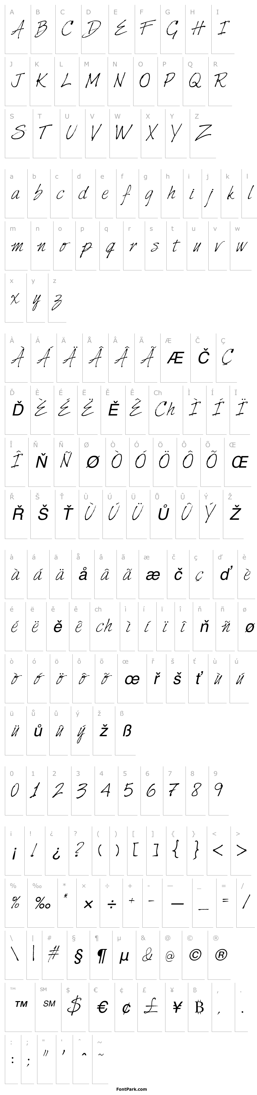 Overview HarabaraHand Italic