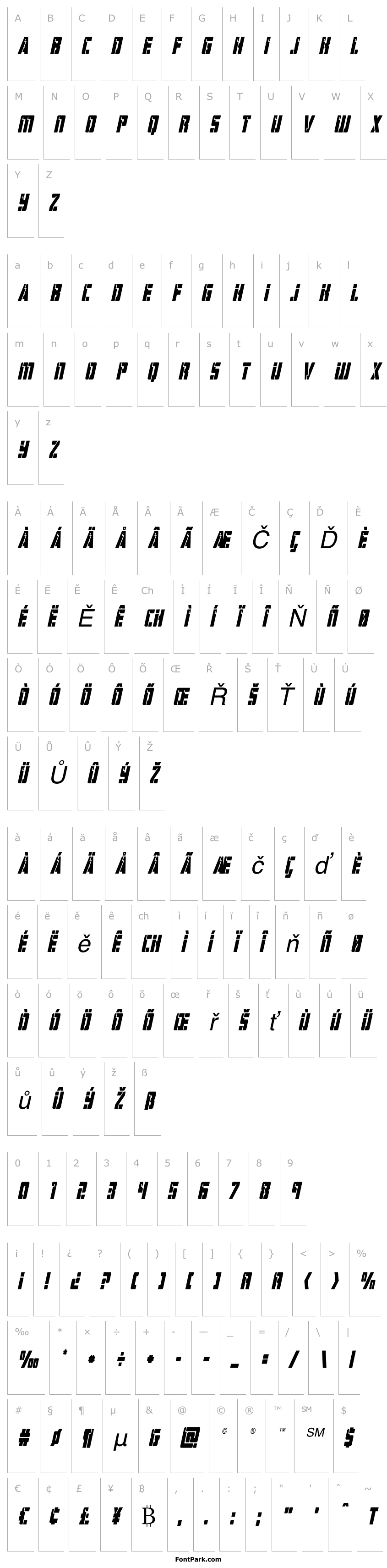 Přehled Hard Science Condensed Italic