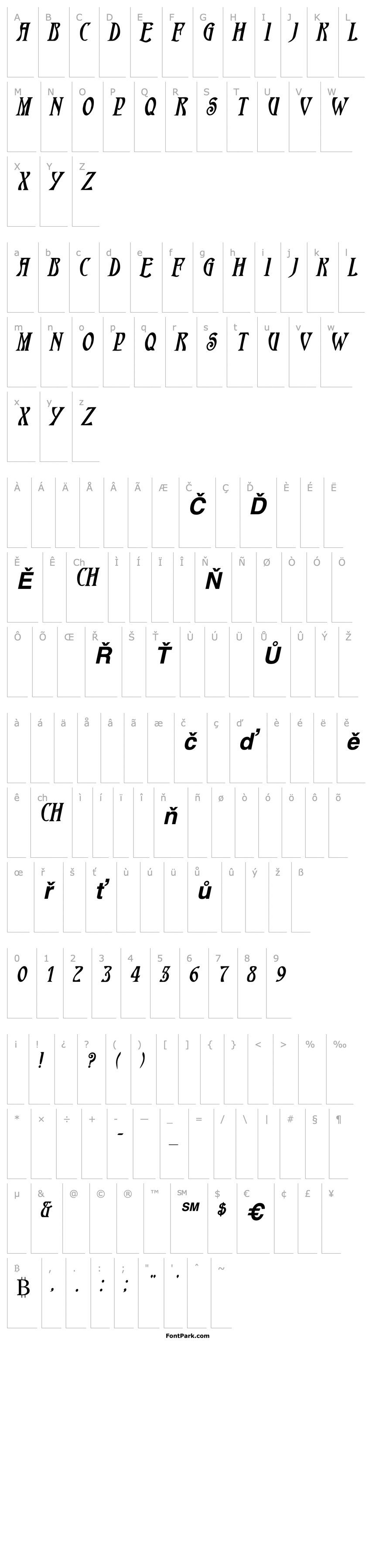 Overview HardinCaps Bold Italic