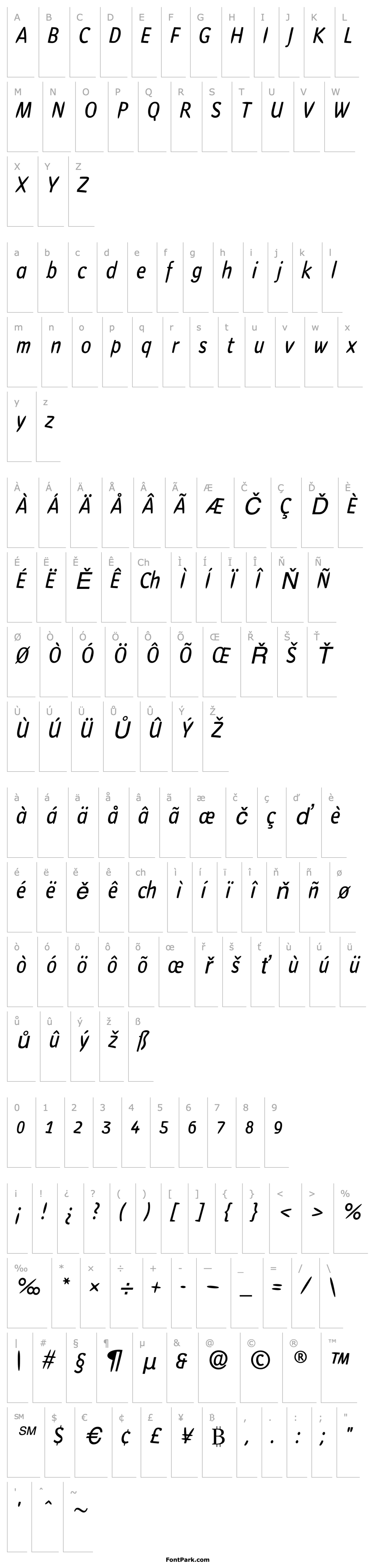 Overview HavannaEF-RegularItalic