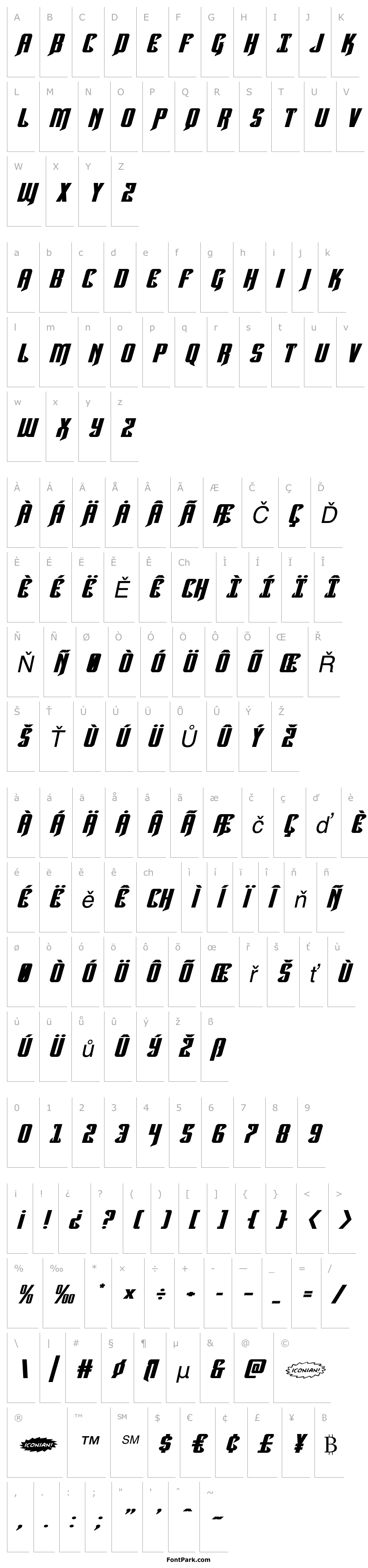 Přehled Hawkmoon Extra-expanded Italic