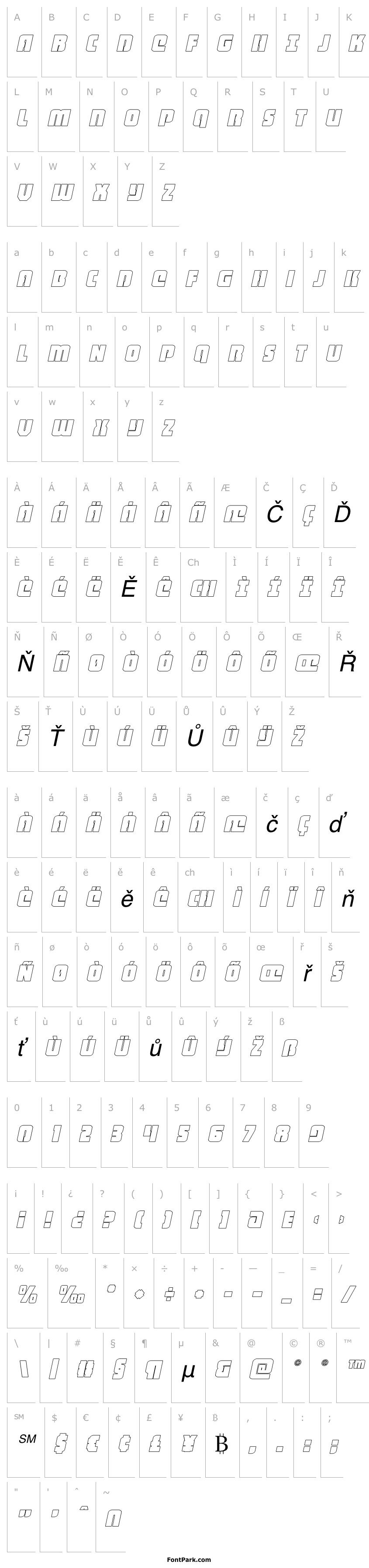 Overview Heavy Falcon Outline Italic