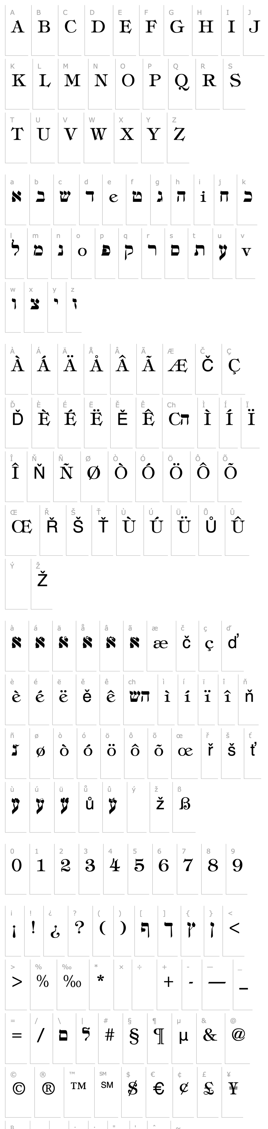 Přehled Hebrew Regular