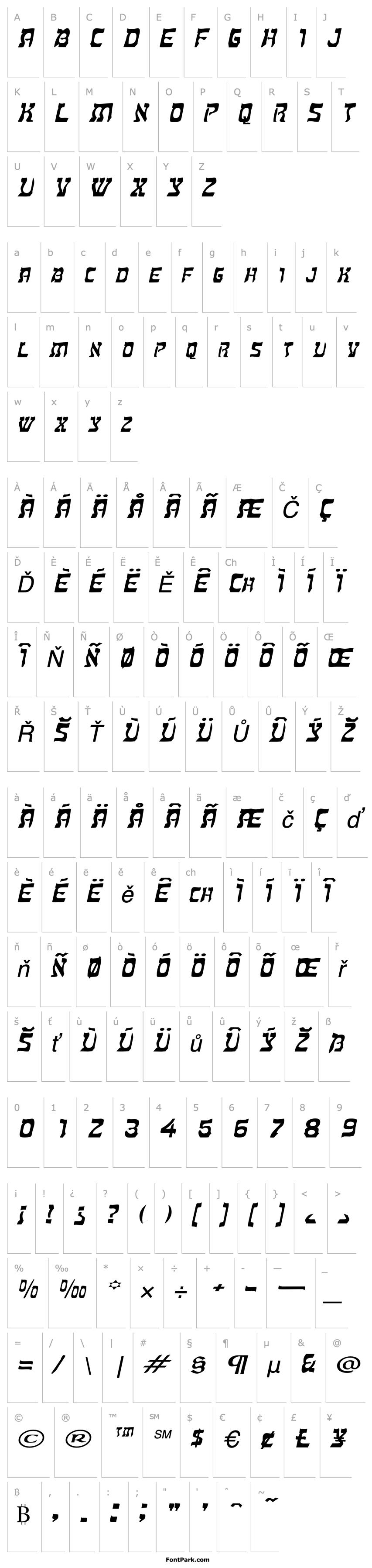 Overview HebrewExtended Italic