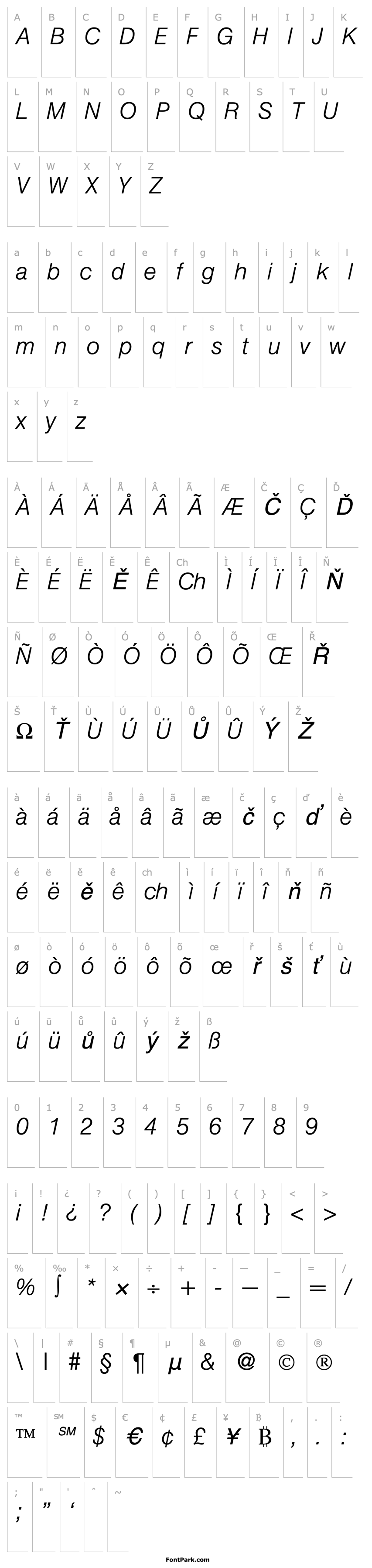 Overview HegelLight-RegularItalic