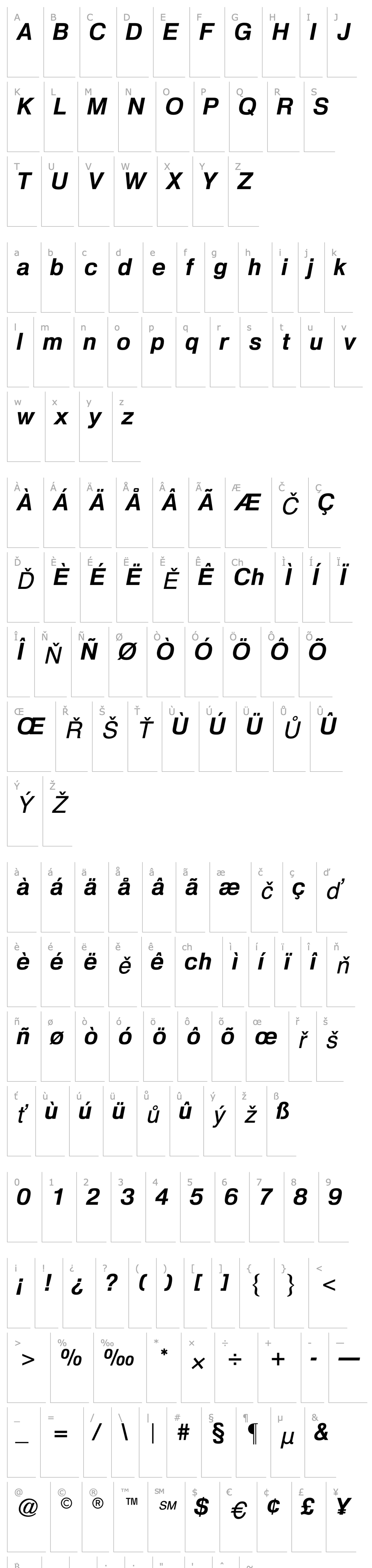 Overview Heldustry CG Demi Italic