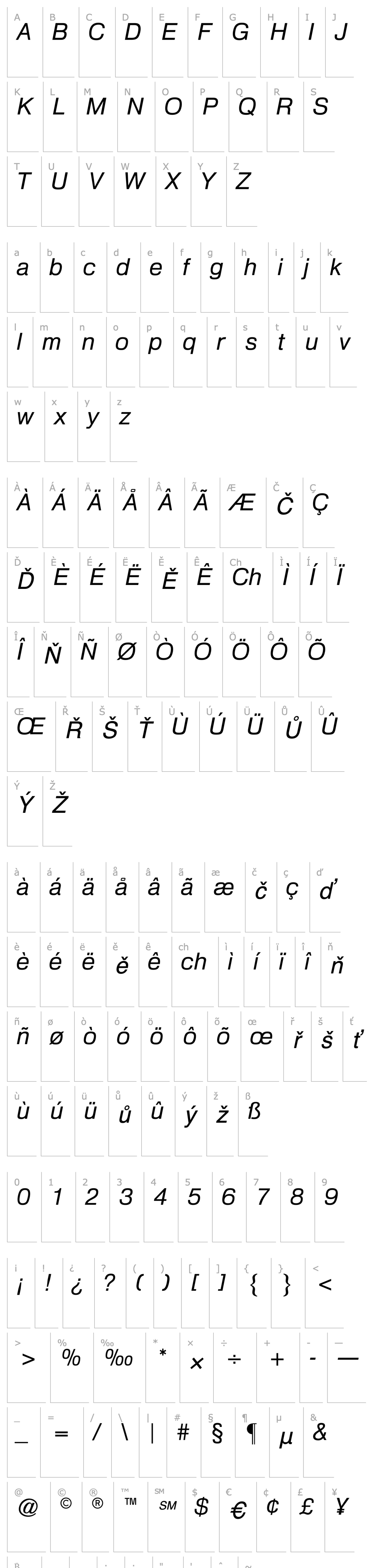 Overview Heldustry CG Italic