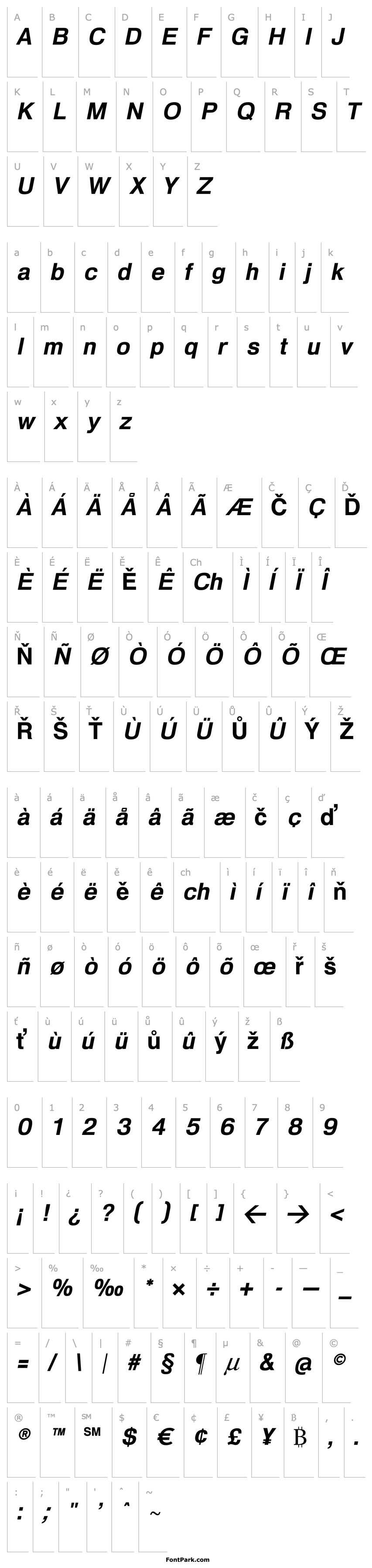 Overview HeldustryFT Demi Italic