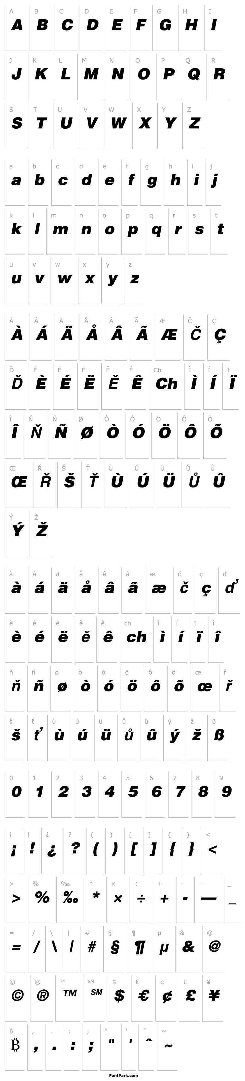 Overview Helvetica-BlackOblique