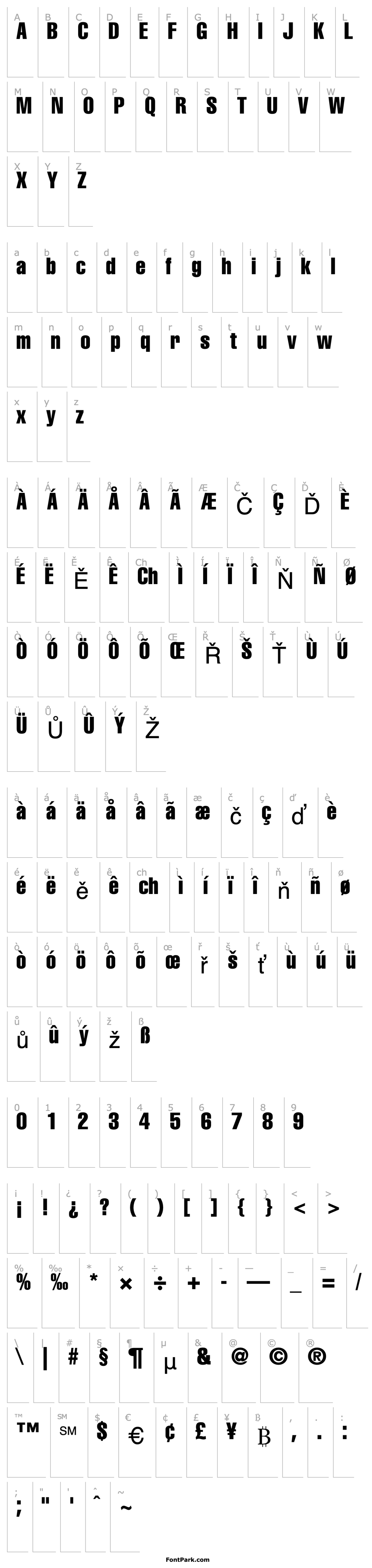 Overview Helvetica-Compressed