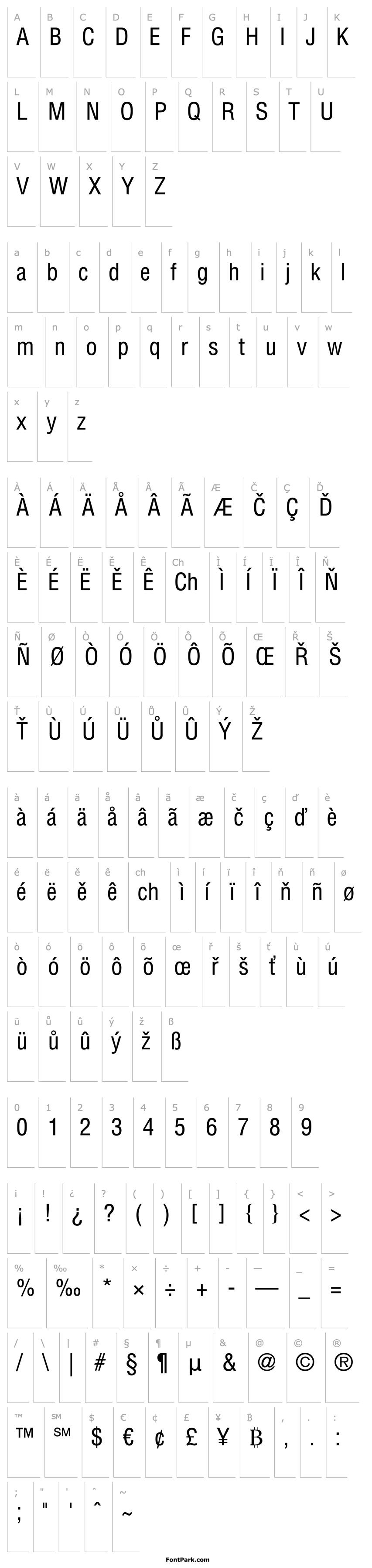 Overview Helvetica Condensed