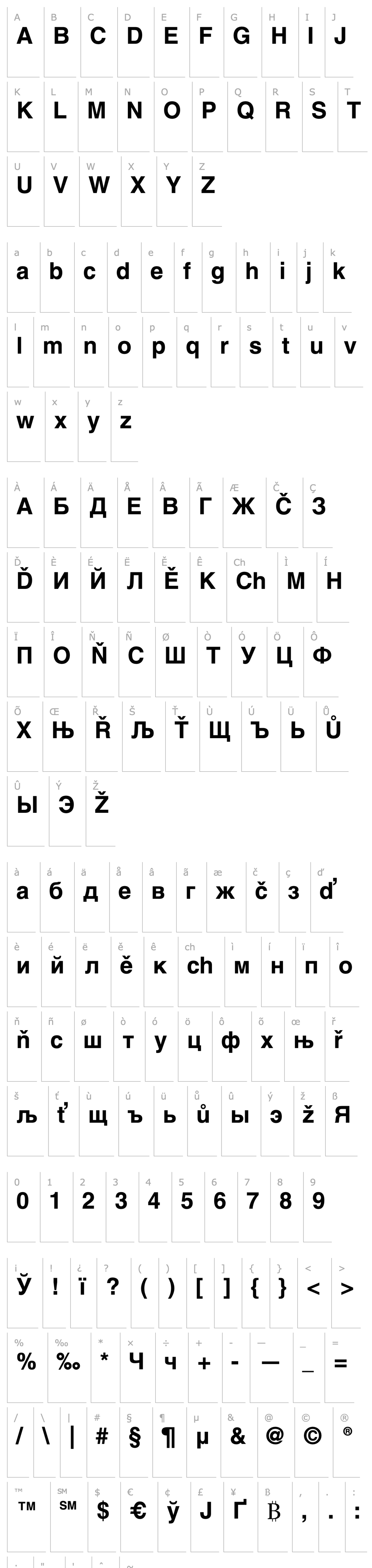 Overview Helvetica Cyrillic Bold