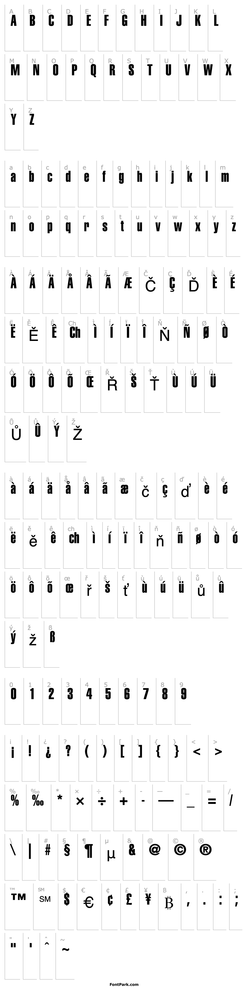 Overview Helvetica-ExtraCompressed