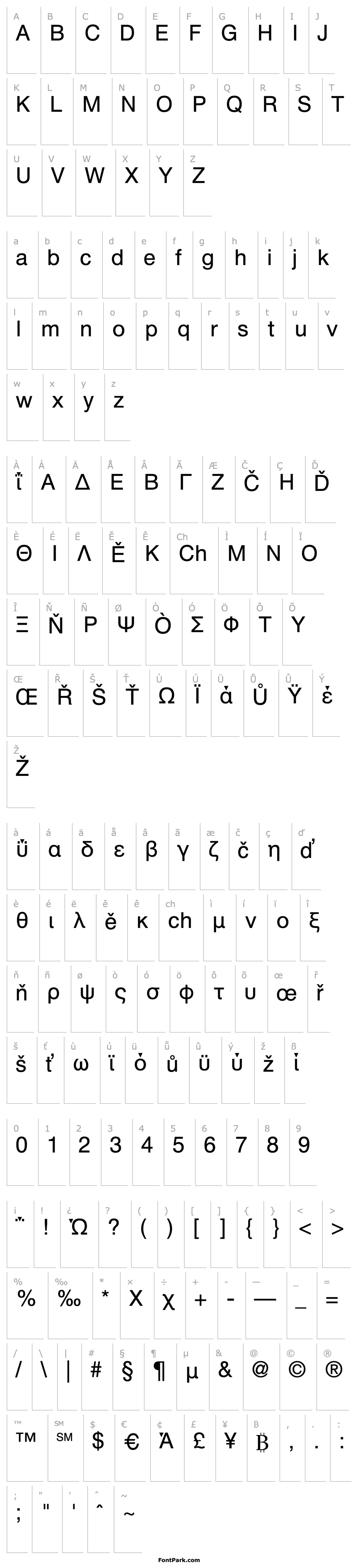 Overview Helvetica Greek Upright