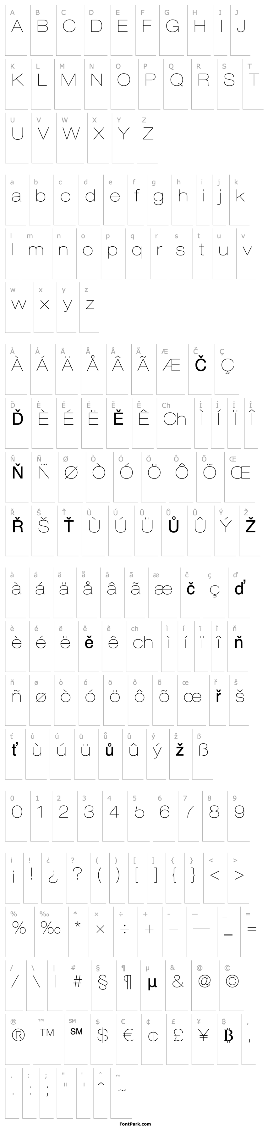 Overview Helvetica LT 23 Ultra Light Extended