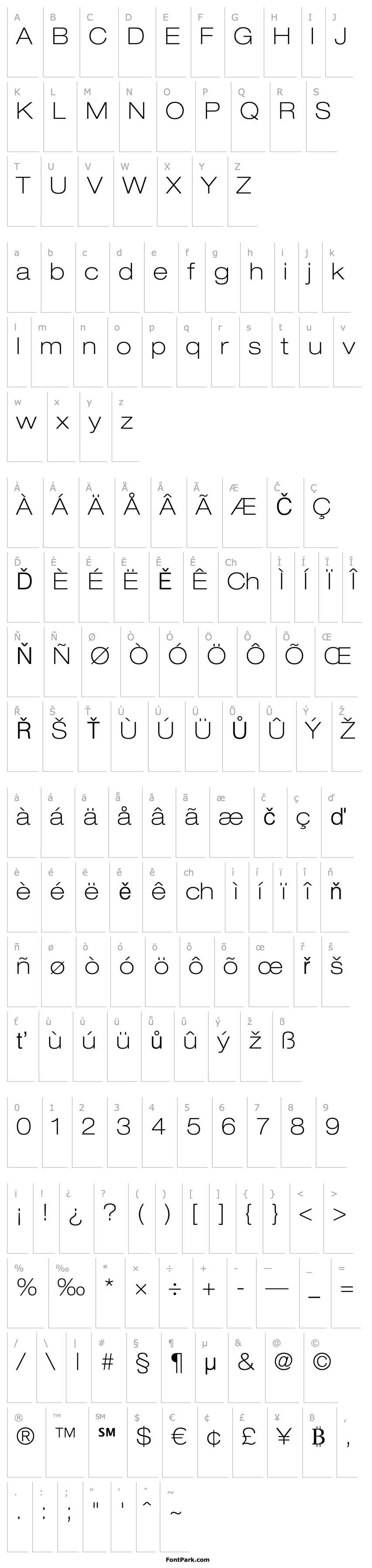 Overview Helvetica LT 33 Thin Extended