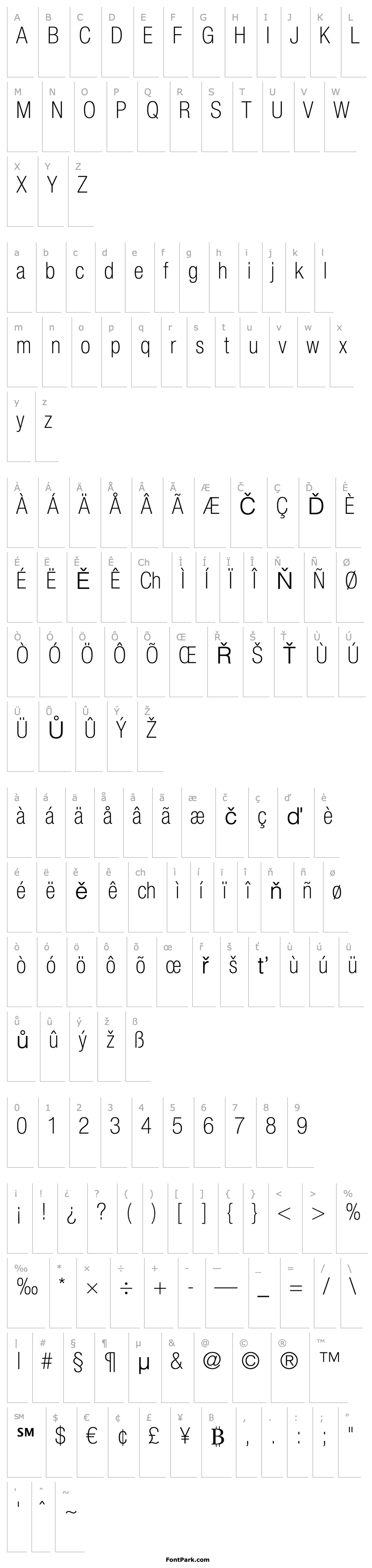 Overview Helvetica LT 37 Thin Condensed