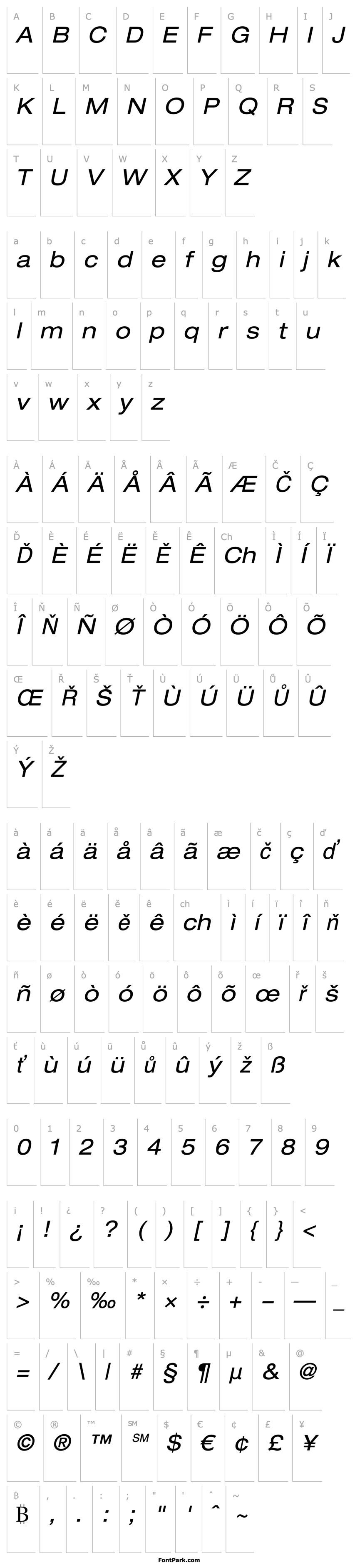 Overview Helvetica LT 53 Extended Oblique