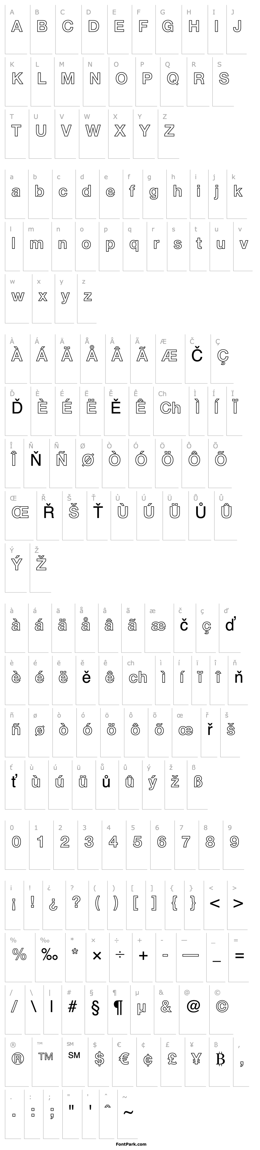 Overview Helvetica LT 75 Bold Outline