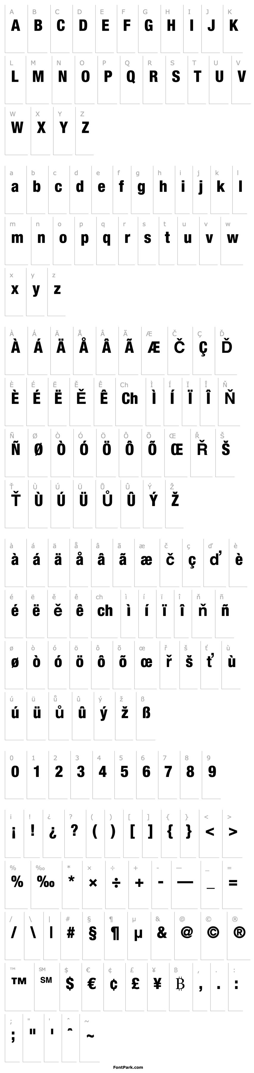 Overview Helvetica LT 87 Heavy Condensed