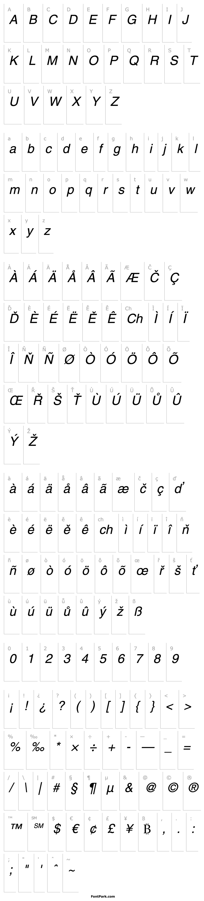 Overview Helvetica LT Oblique