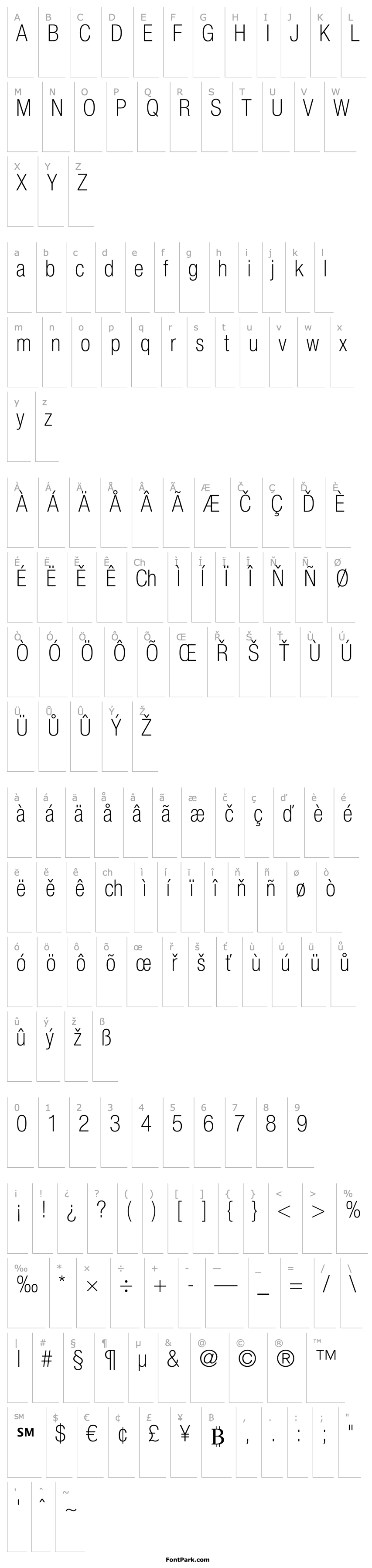 Overview Helvetica Neue LT Com 37 Thin Condensed