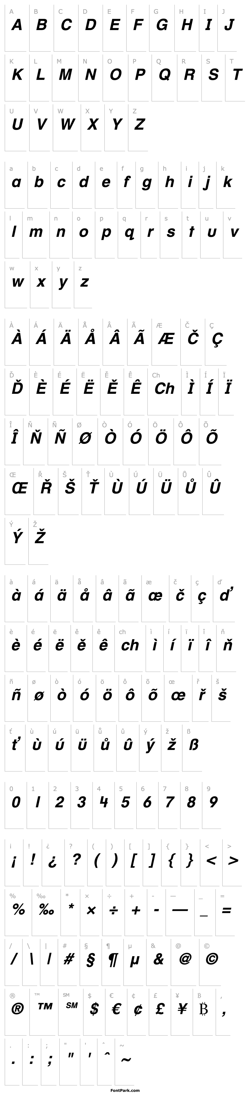 Overview Helvetica Textbook LT BoldObl