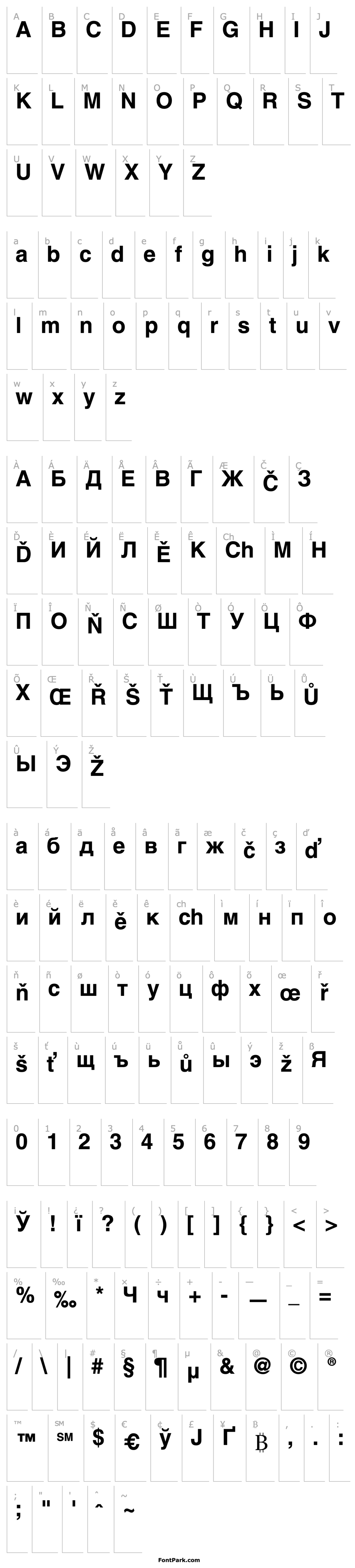 Overview HelveticaCyrillic-Bold