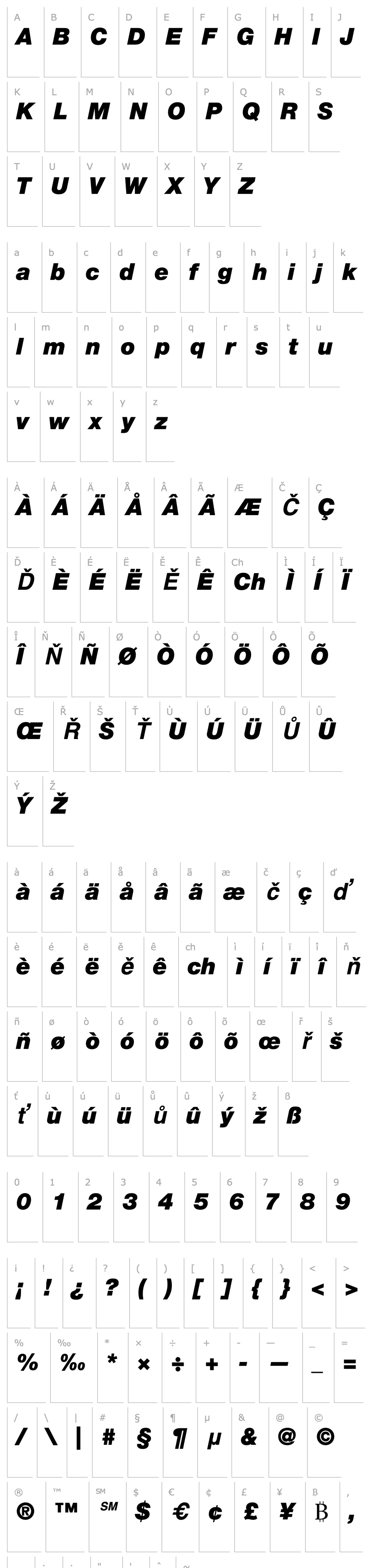 Overview HelveticaNeue-BlackItalic