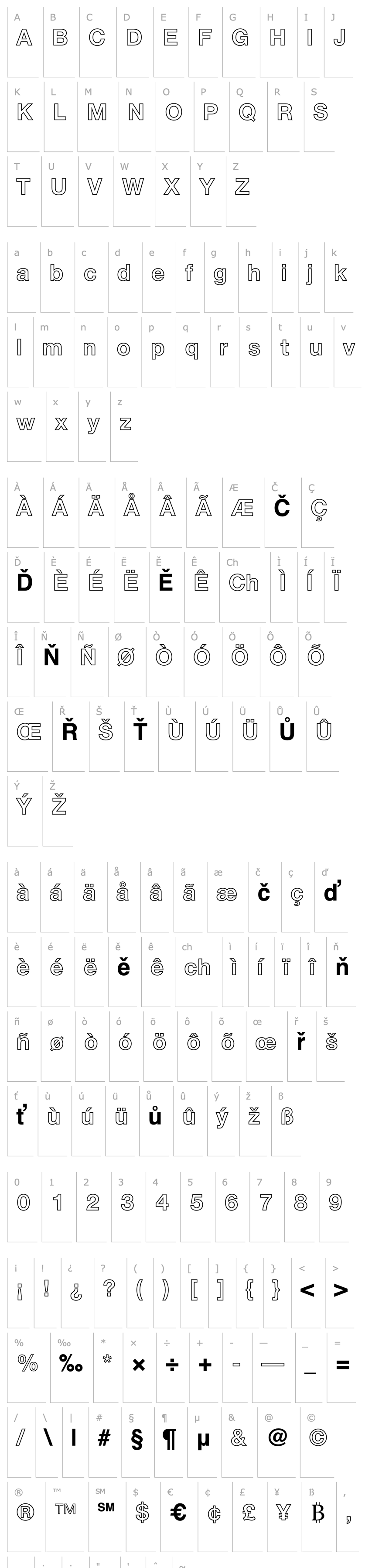 Overview HelveticaNeue-BoldOutline