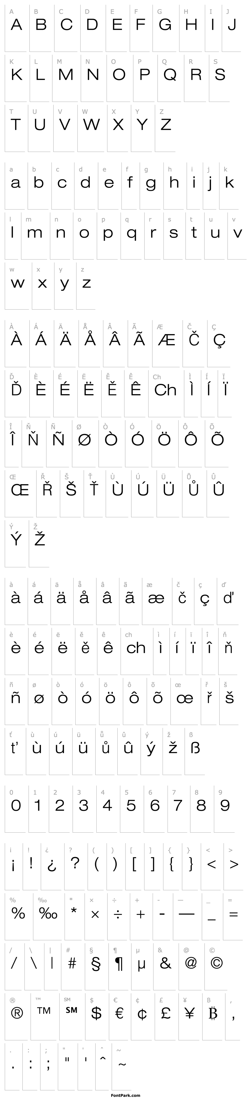 Overview HelveticaNeue-LightExt