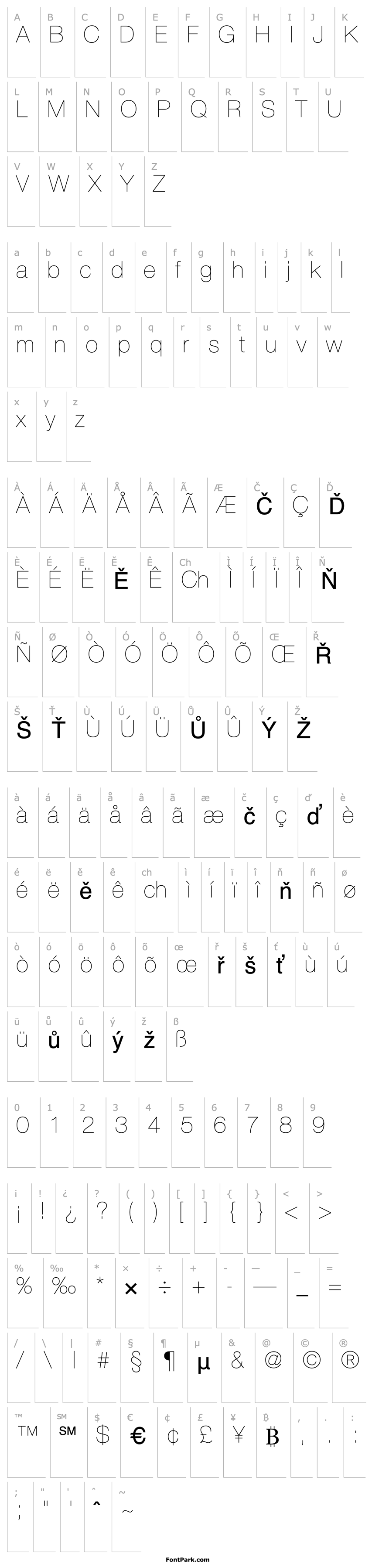 Overview HelveticaNeue Regular