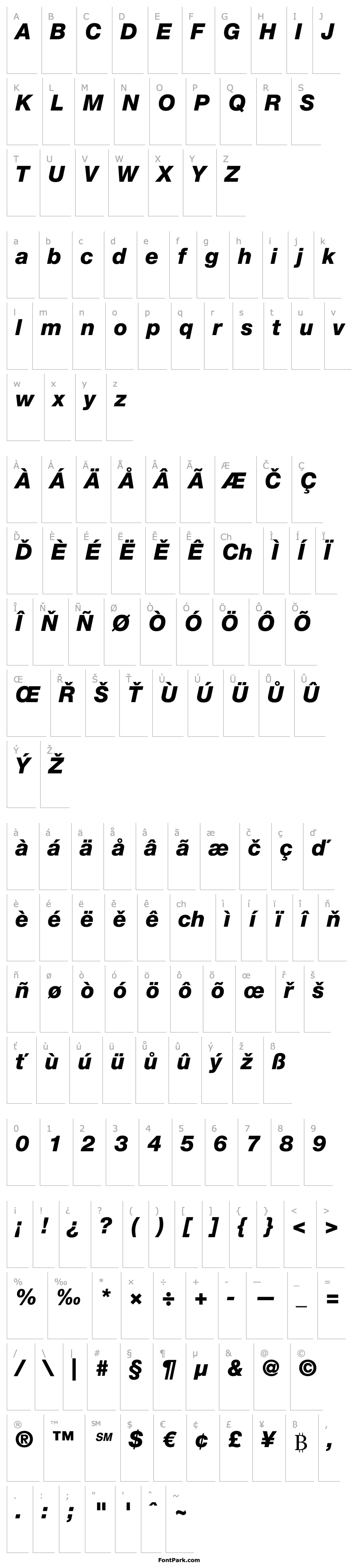 Overview HelveticaNeueLTPro-HvIt