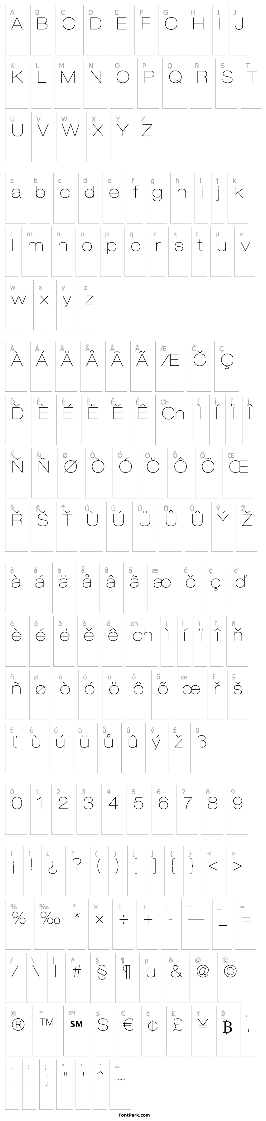 Overview HelveticaNeueLTPro-UltLtEx