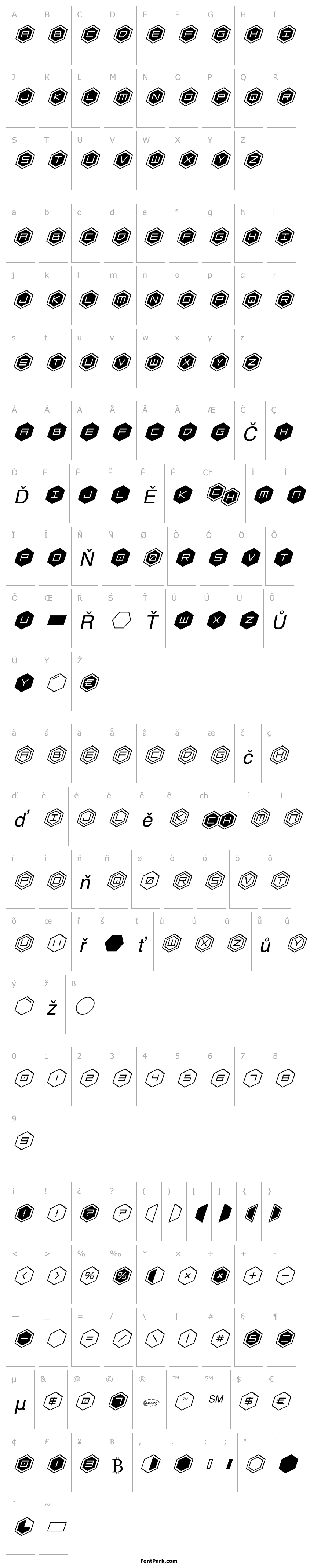 Overview HEX:gon Staggered 2 Italic