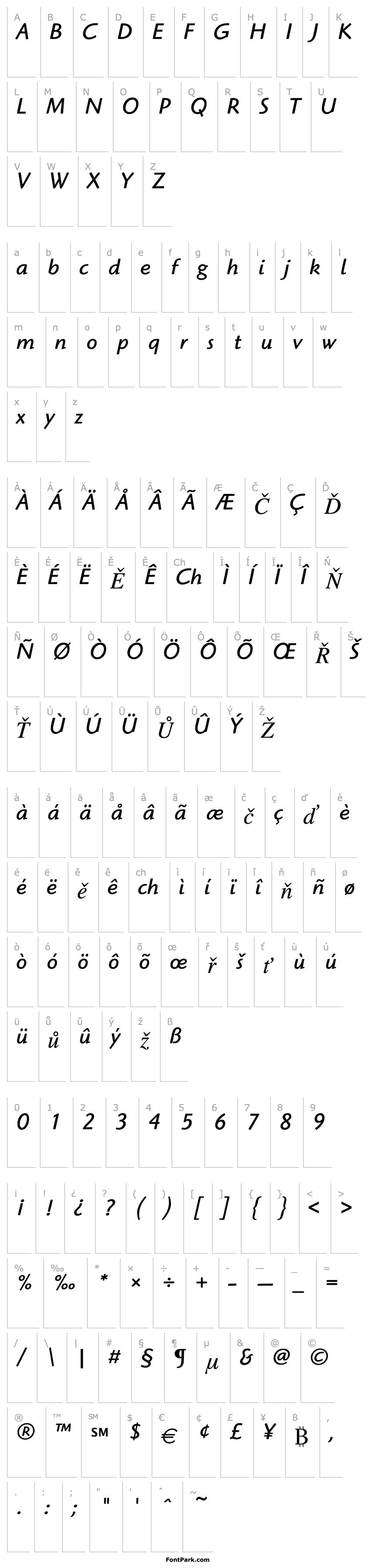 Overview HighlanderITC-BookItalic