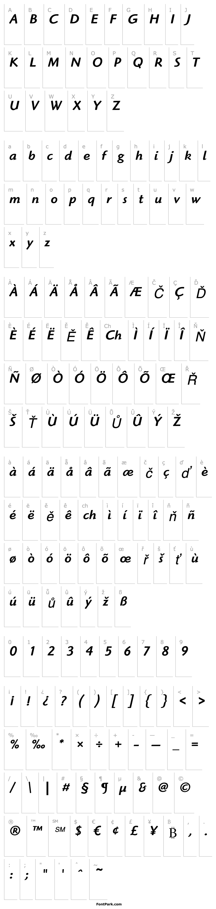 Overview HighlanderStd-MediumItalic