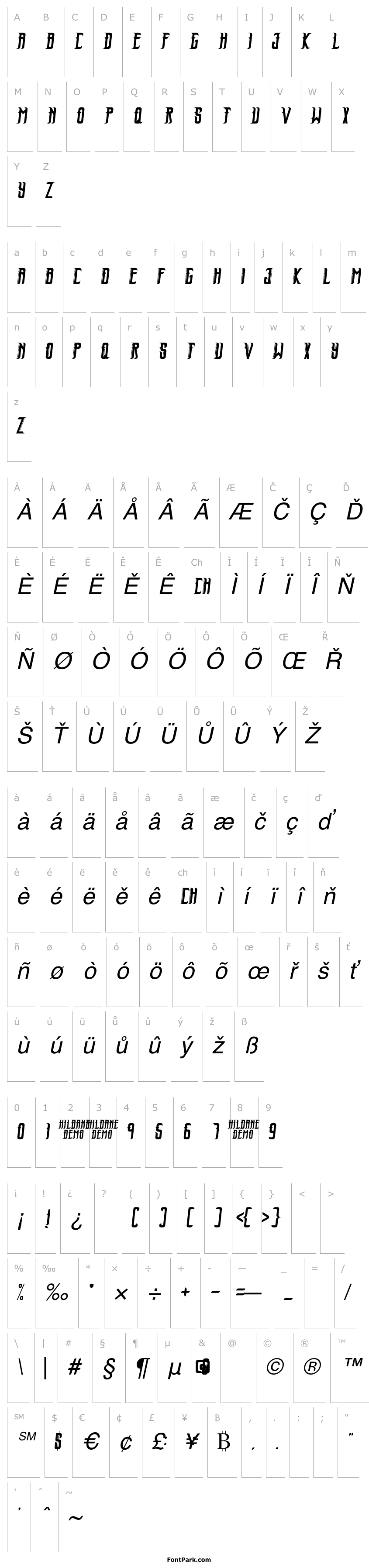 Přehled Hildane Italic