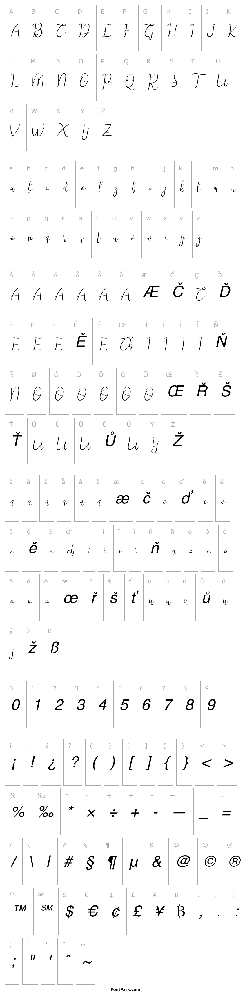 Přehled Hilliard Demo Italic