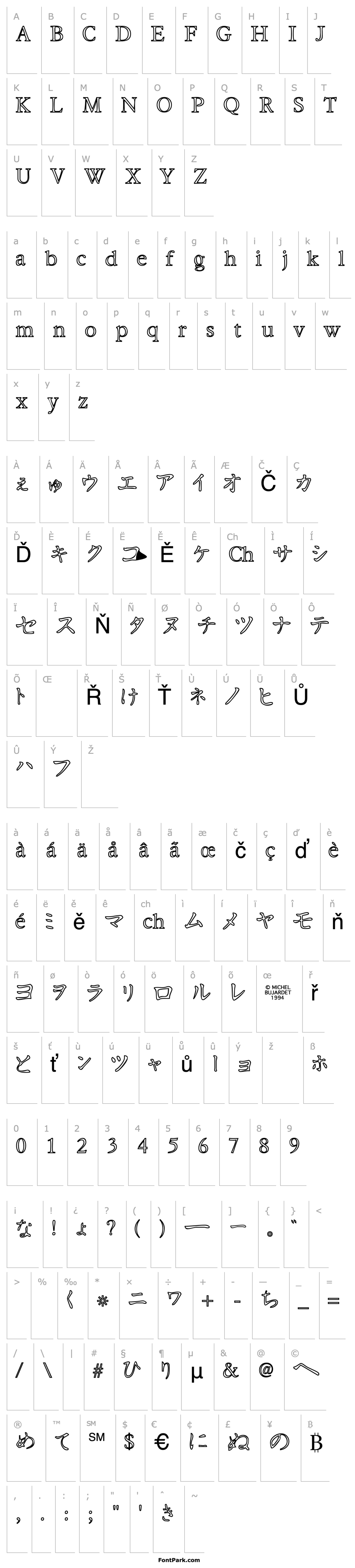 Přehled Hira & Katakana W  Hollow