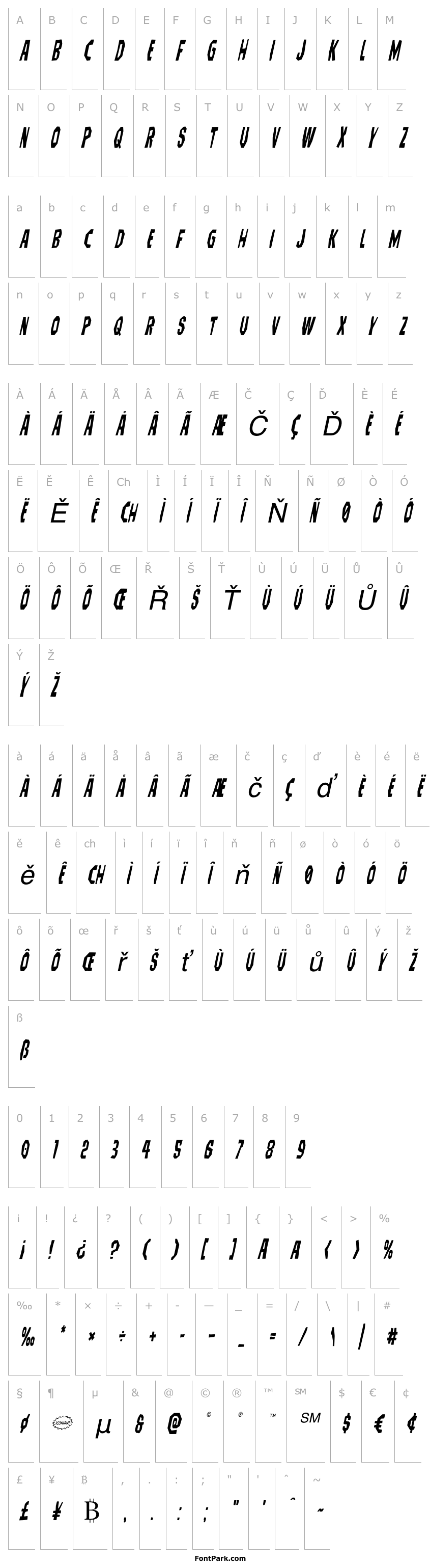 Přehled Hitchblock Condensed Italic