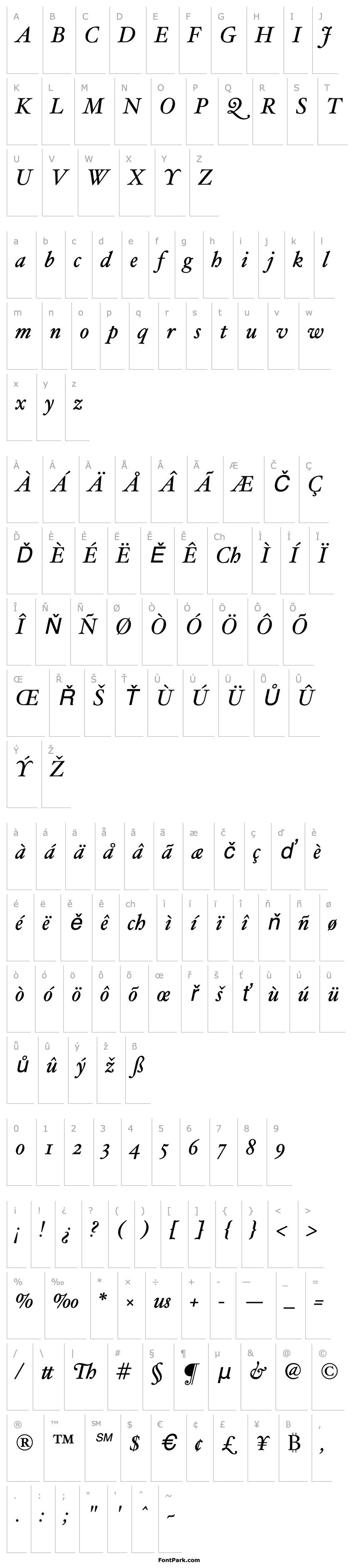 Overview HoeflerText-Italic