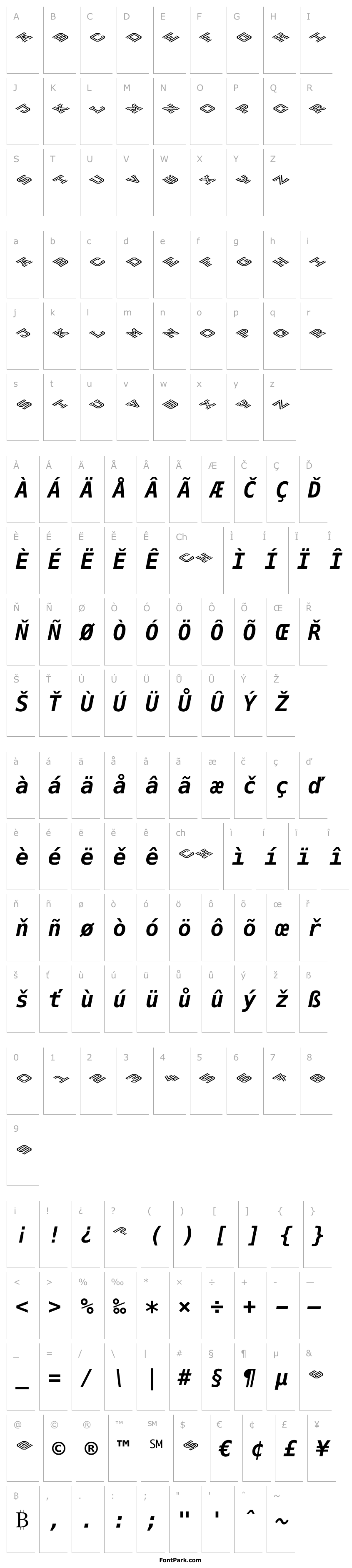 Přehled Hokjesgeestcube Bold Italic