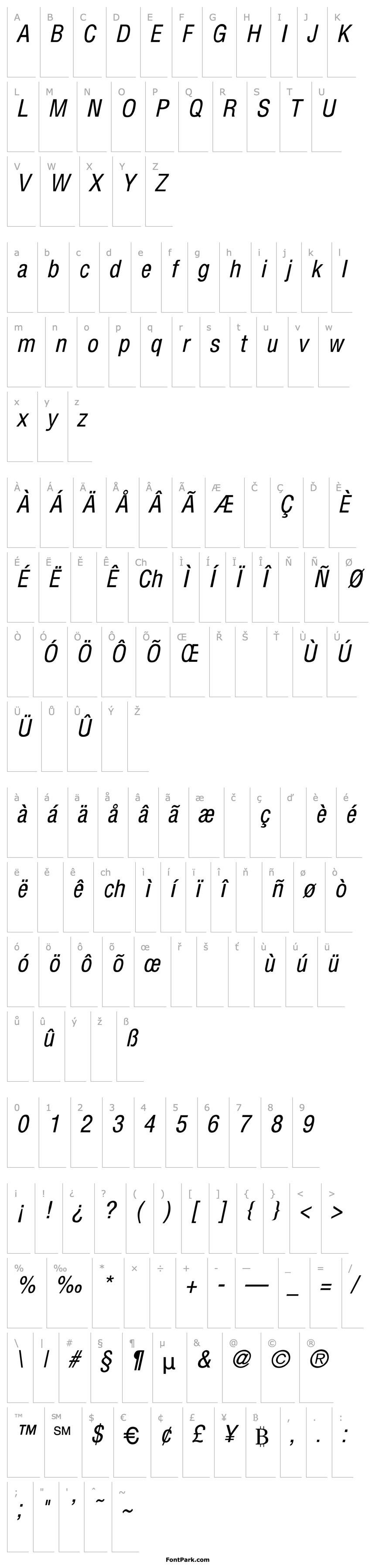 Overview Holland Conden Italic