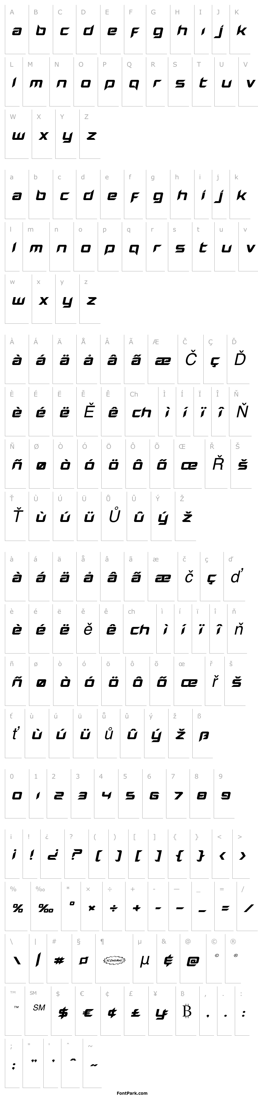 Přehled Hollow Point Expanded Italic