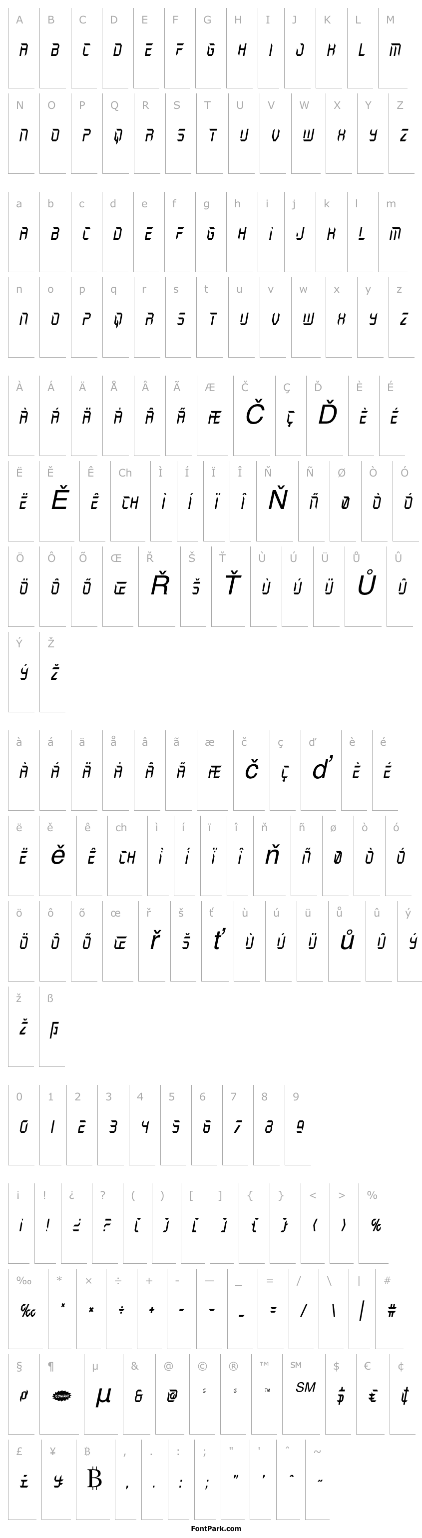 Přehled Holo-Jacket Condensed Italic