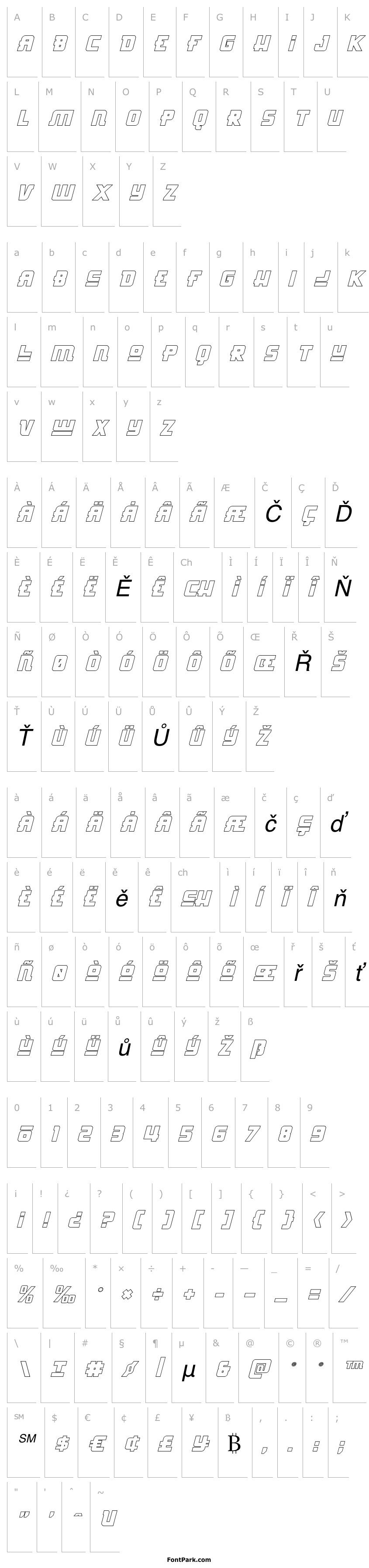 Přehled Hong Kong Hustle Outline Italic